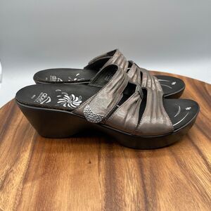 Abeo Darcy Sandals Womens Size 10 N Slide Brown Wedge Platform Orthotic Shoes